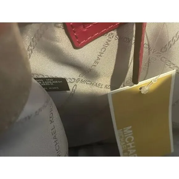 MICHAEL KORS NOUVEAU LARGE SATCHEL BAG PADLOCK KEY CROSSBODY BERRY VERSATILE - Picture 16 of 16